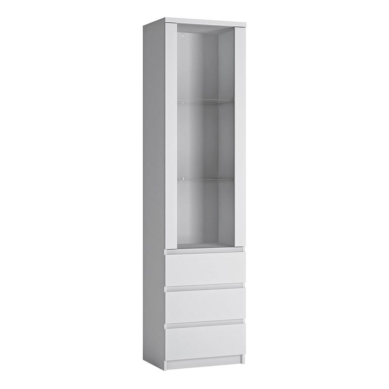 Fribo Display Cabinet - 1 Door - Narrow - Glazed - White