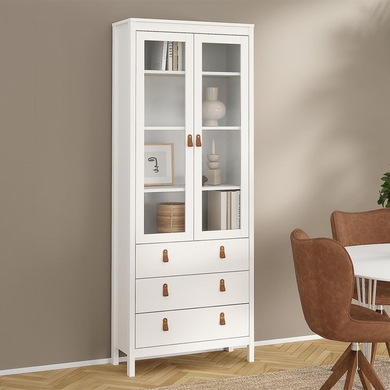 Barcelona Display Cabinet - 2 Door - White