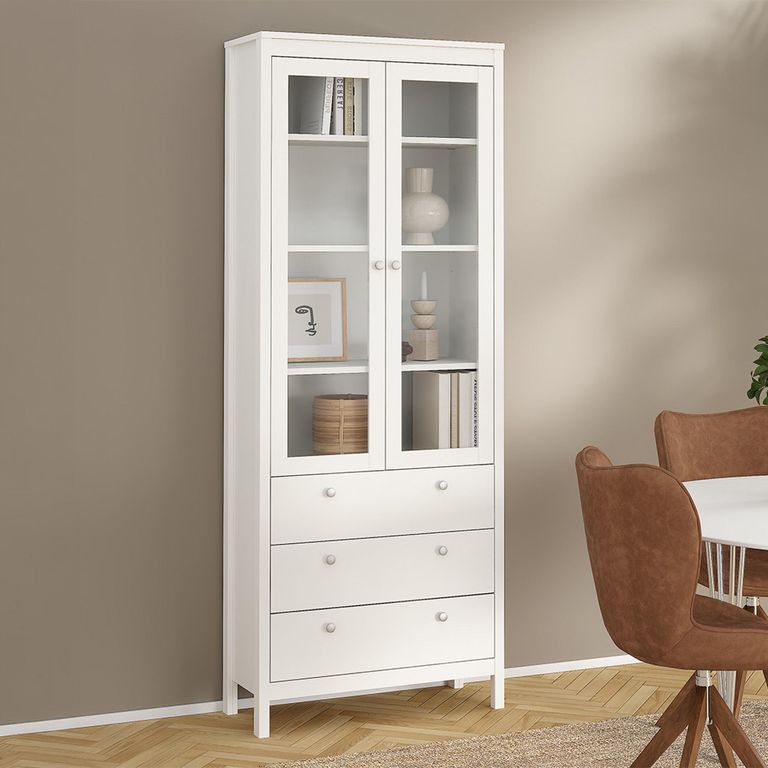 Madrid Display Cabinet - 2 Door - White