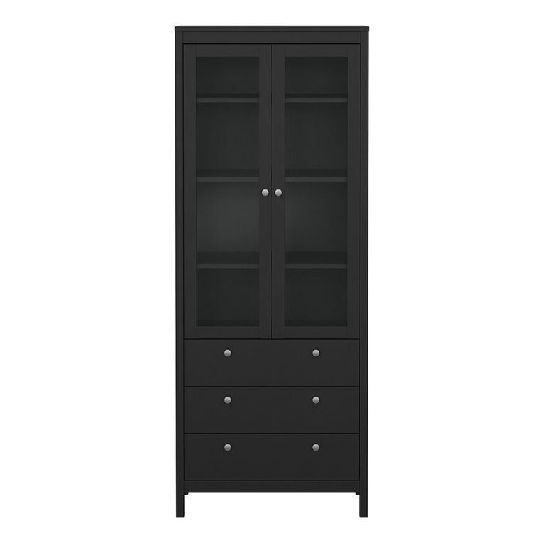 Madrid Display Cabinet - 2 Door - Black