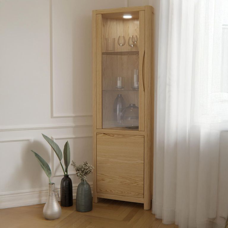 Stockholm Display Cabinet - 2 Door - Corner - Oak