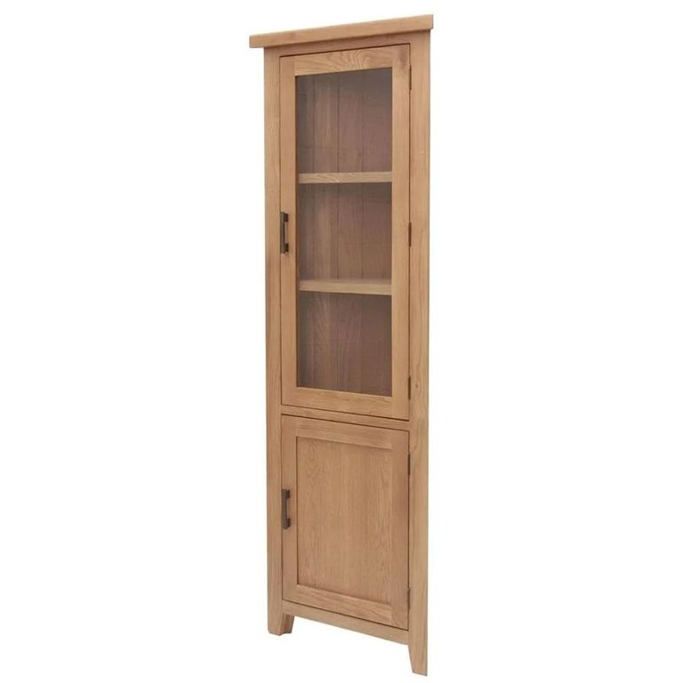 Hampshire Oak Corner Display Cabinet