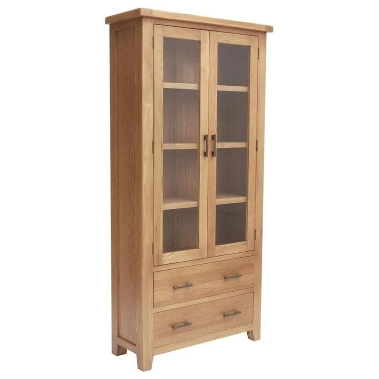 Hampshire Oak Display Cabinet - 2 Door