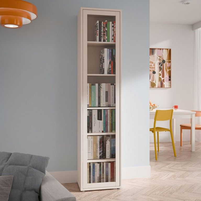 Alice Springs Display Cabinet - 1 Door - Tall - Glass - Sand