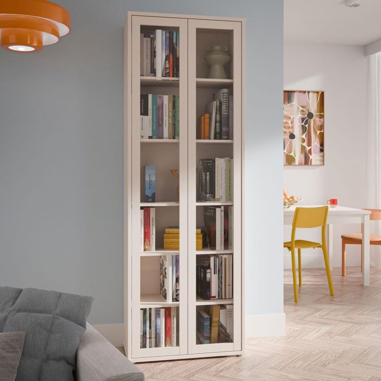 Alice Springs Display Cabinet - 2 Door - Tall - Glass - Sand
