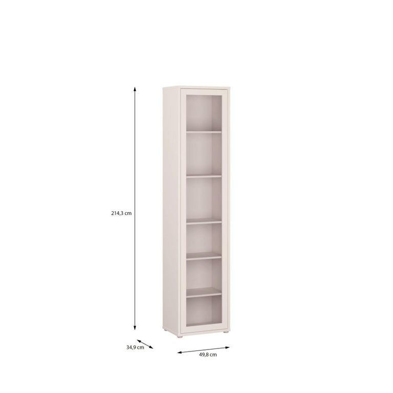 Alice Springs Display Cabinet - 1 Door - Tall - Glass - Sand