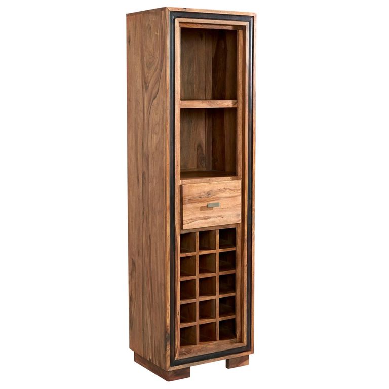 Jodhpur Display Unit - 1 Drawer - Tall - with Wine Rack - Solid Sheesham Wood