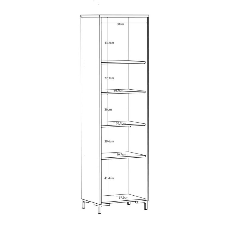Bixbite Display Cabinet - 1 Door - Tall - Fluted - Light Oak and Sand