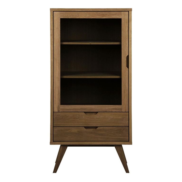 A-Line Smoked Oak 2 Drawers Display Cabinet