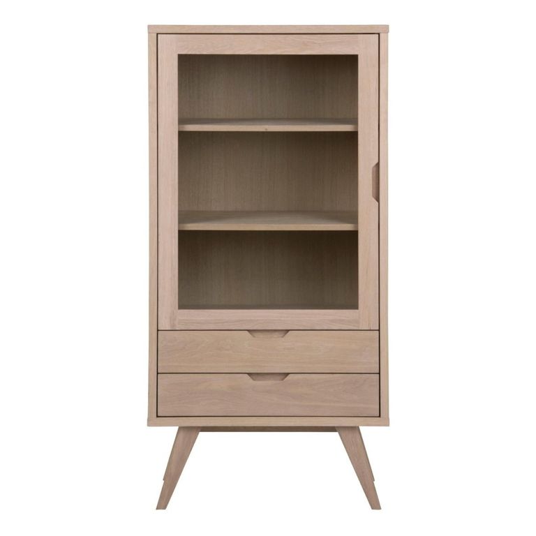 A-Line Smoked Oak 2 Drawers Display Cabinet