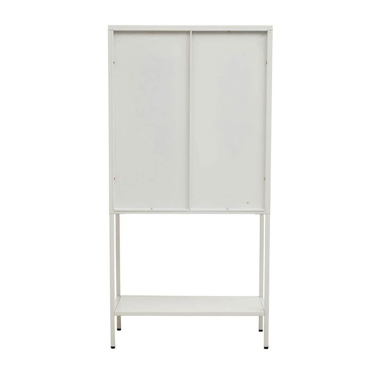 Acier Metal Display Cabinet - Glass 2 Door - White