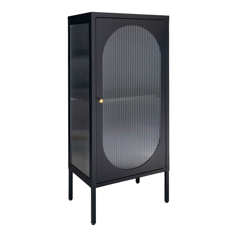 Adelaide Cabinet - 1 Door - Narrow - Black Metal