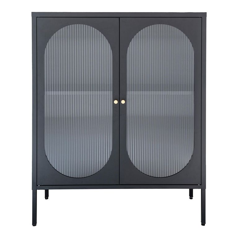 Adelaide Cabinet - 2 Door - Small - Black Metal