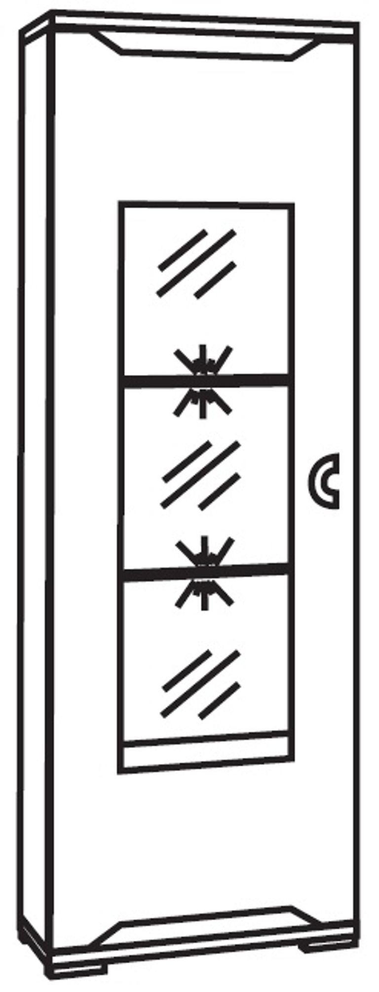 Angelo 1 Door Display Cabinet - LHF