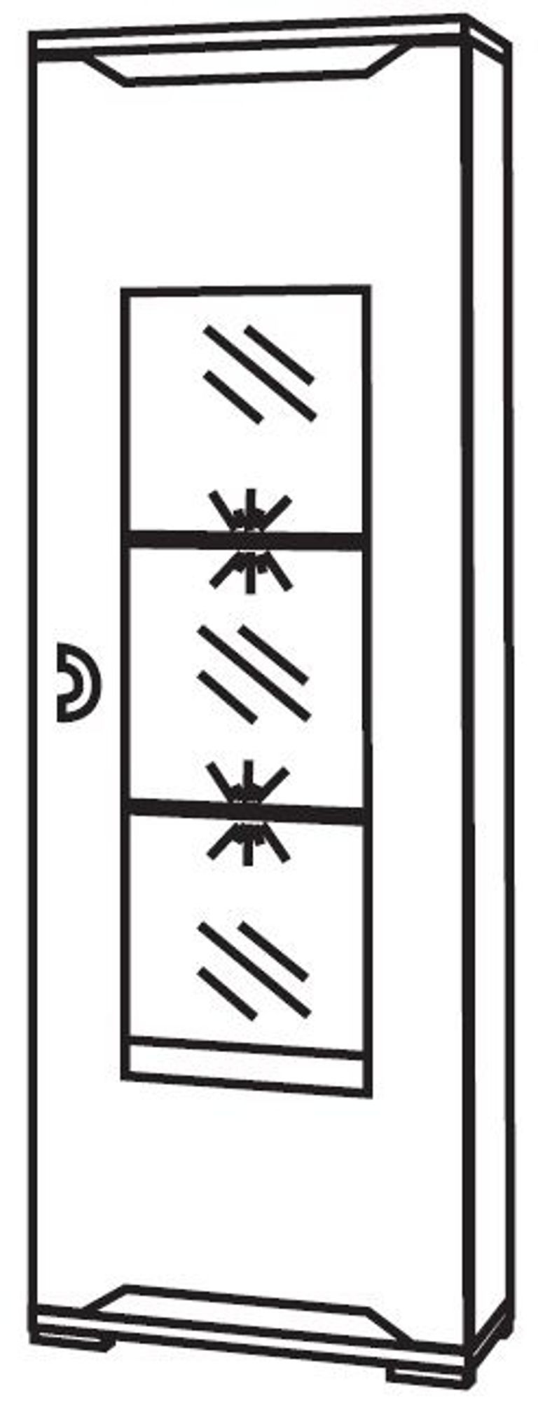 Angelo 1 Door Display Cabinet - RHF