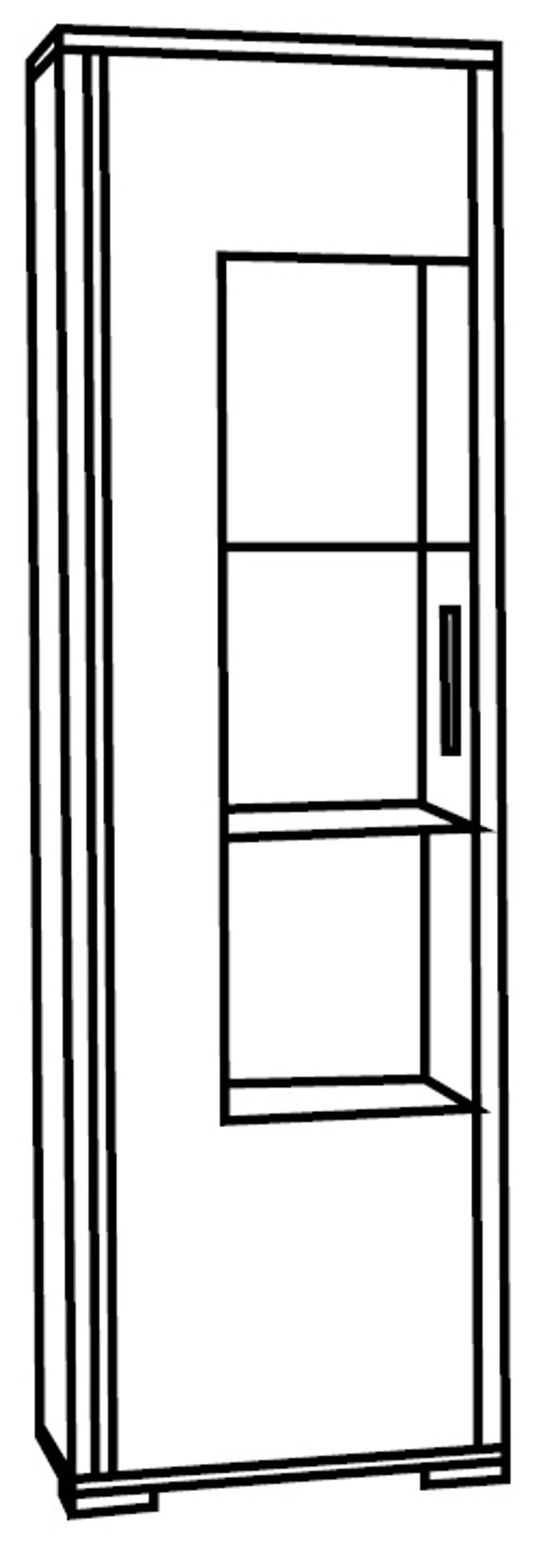 Augusta Grey Oak Effect 1 Door Display Cabinet LHF