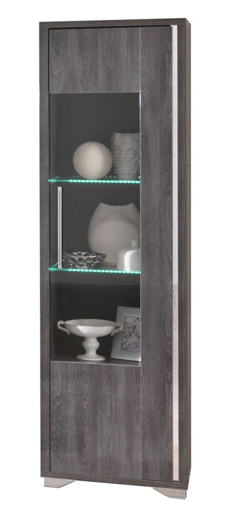 Augusta Grey Oak Effect 1 Door Display Cabinet RHF