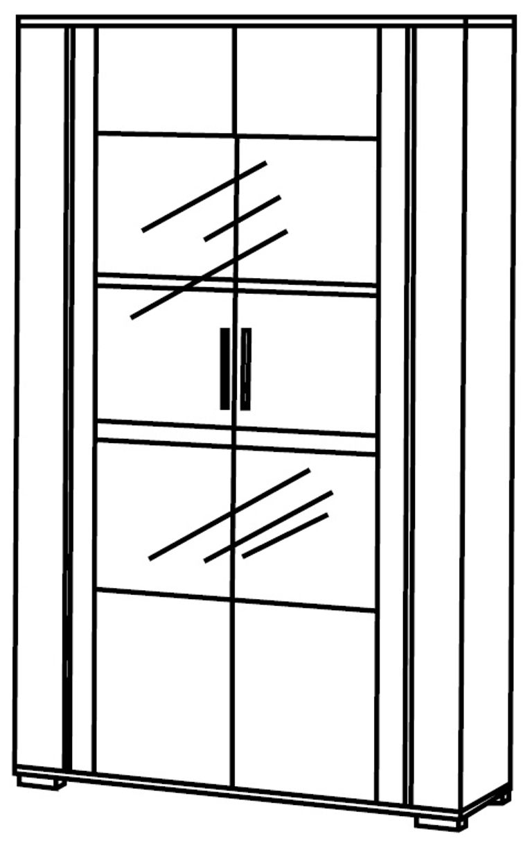 Augusta Grey Oak Effect 2 Door Display Cabinet