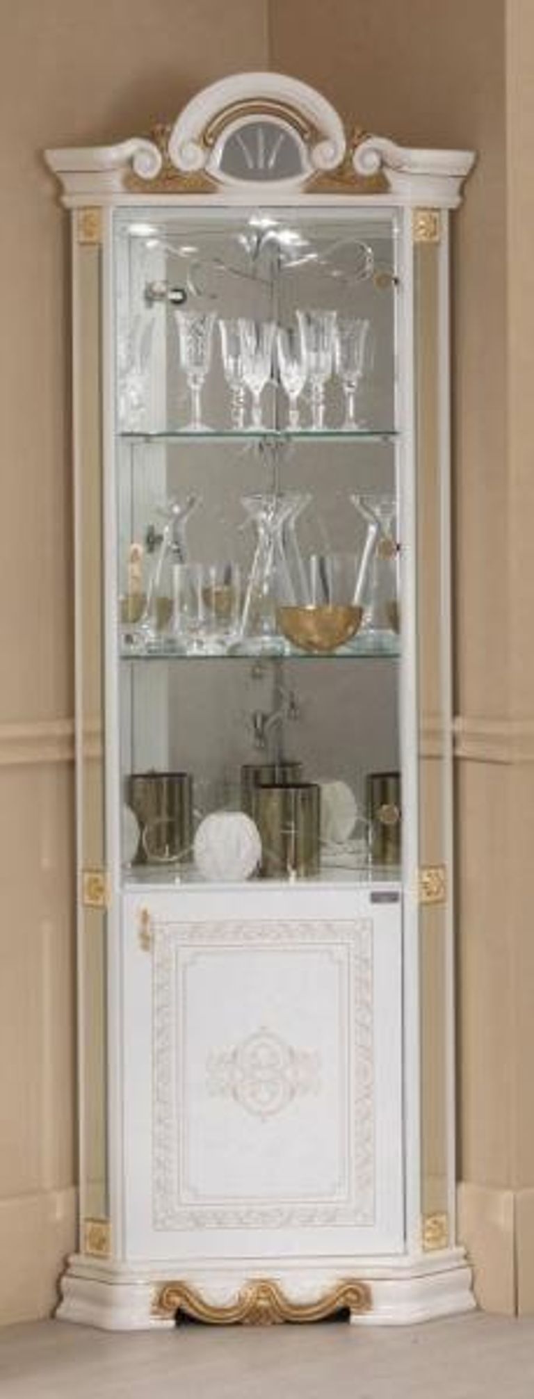 Betty White Italian Corner Display Cabinet
