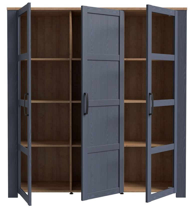 Bohol Blue 3 Door Large Display Cabinet