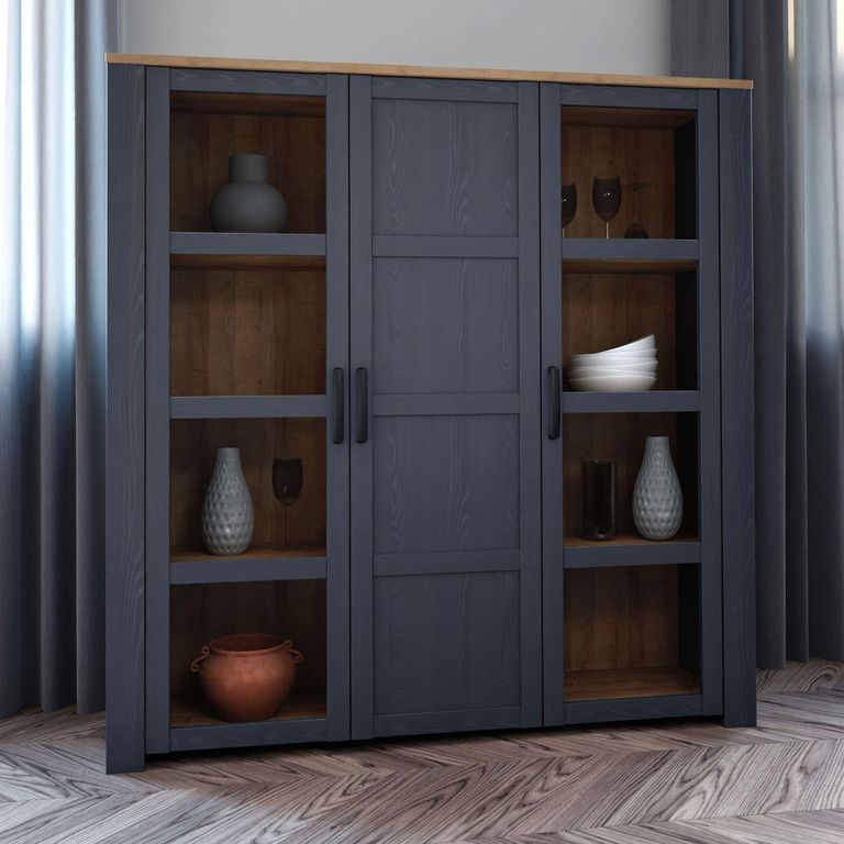 Bohol Blue 3 Door Large Display Cabinet