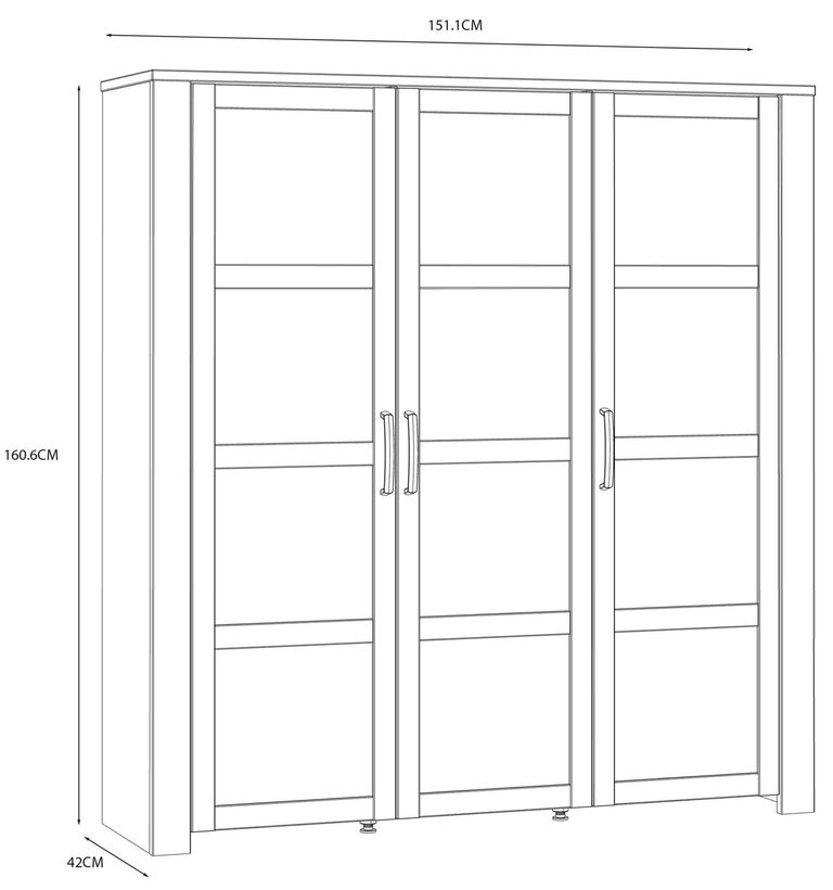 Bohol Blue 3 Door Large Display Cabinet
