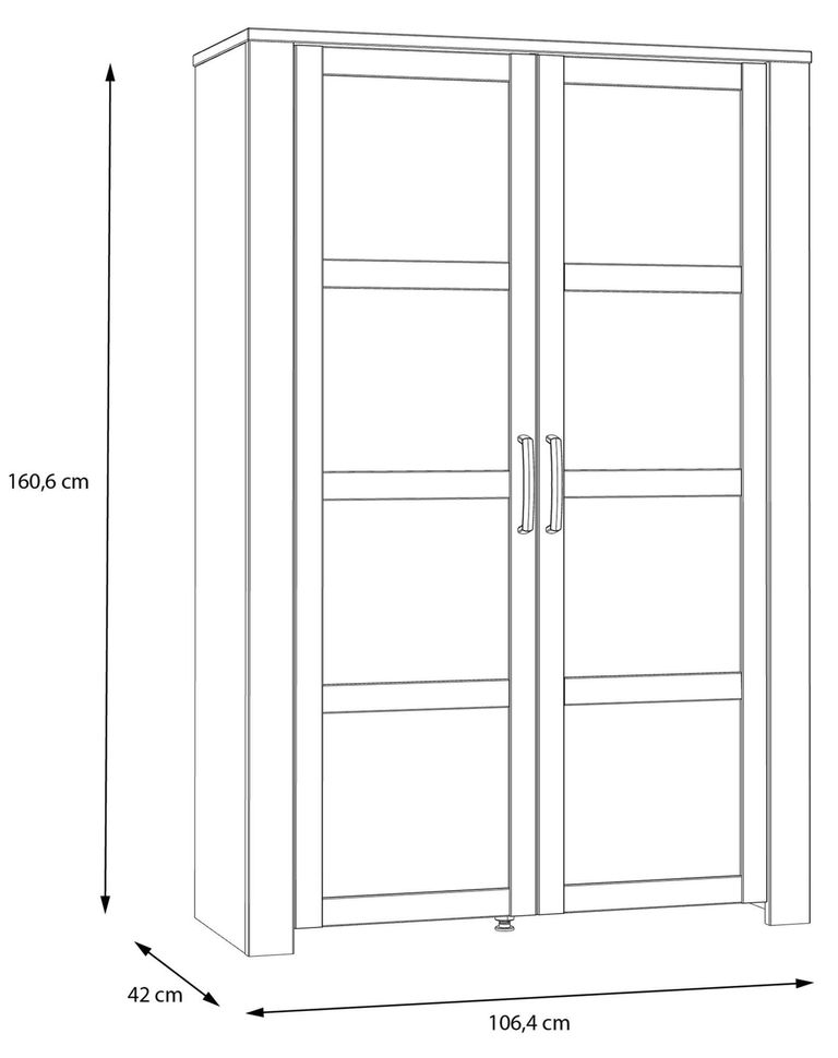 Bohol Grey 2 Door Display Cabinet