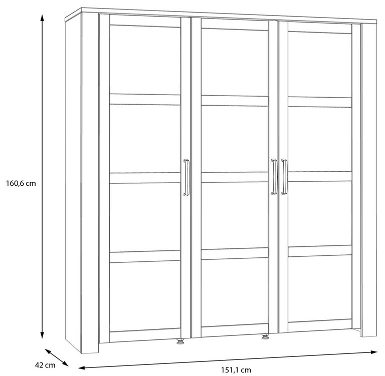 Bohol Grey 3 Door Large Display Cabinet