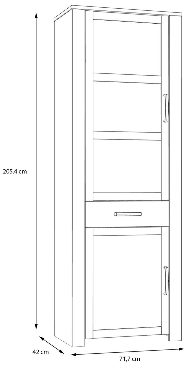 Bohol Grey Narrow Display Cabinet