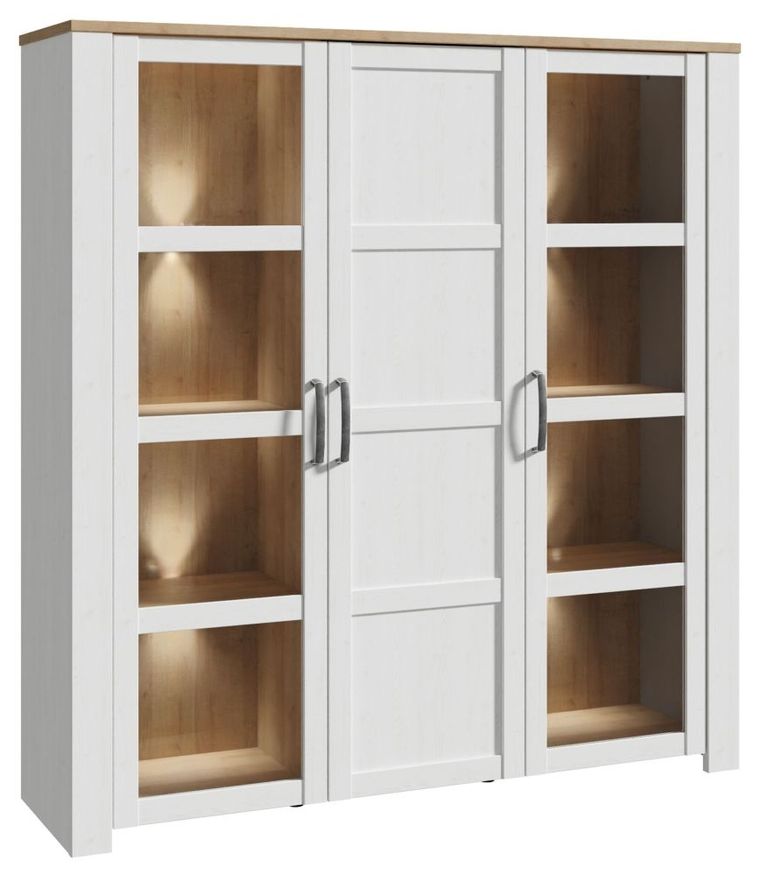 Bohol White 3 Door Large Display Cabinet