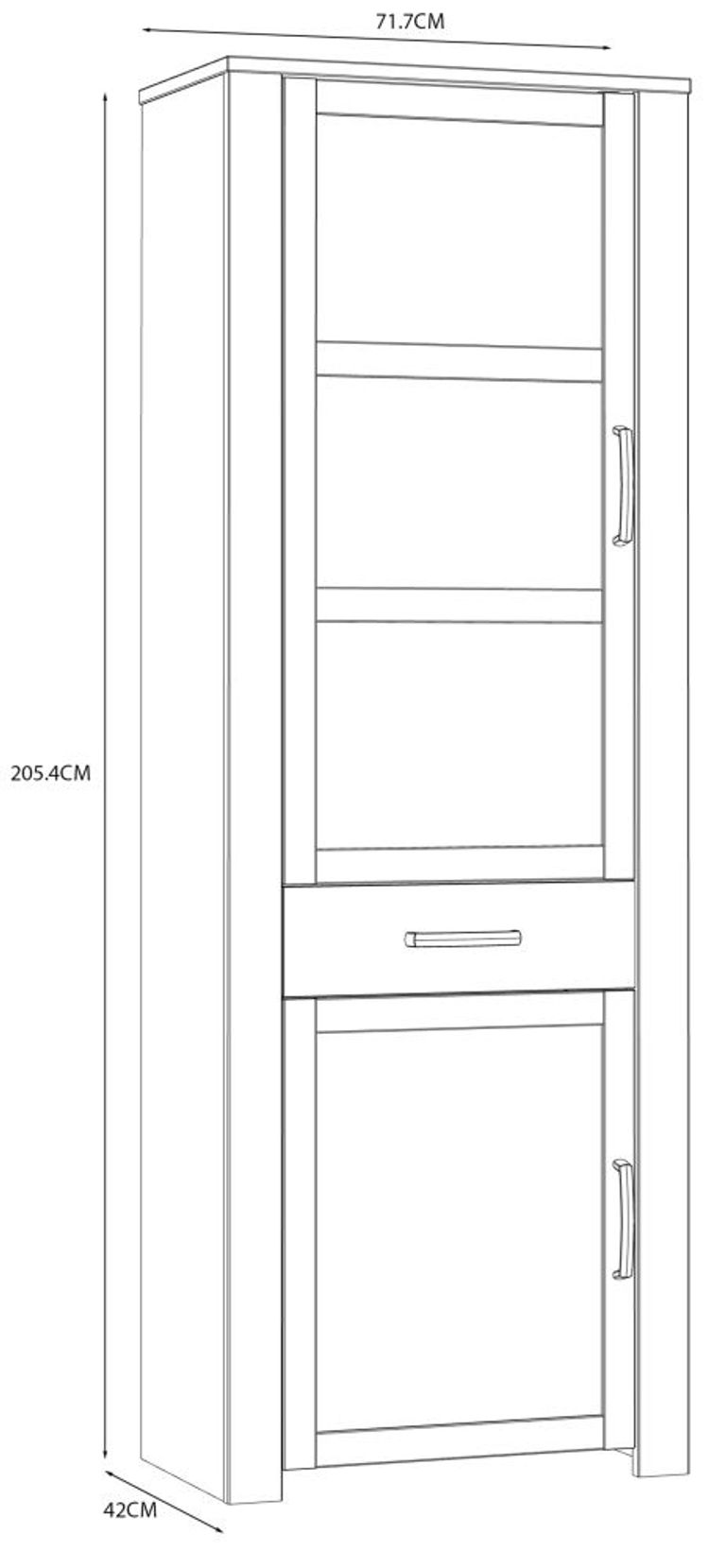 Bohol White Narrow Display Cabinet