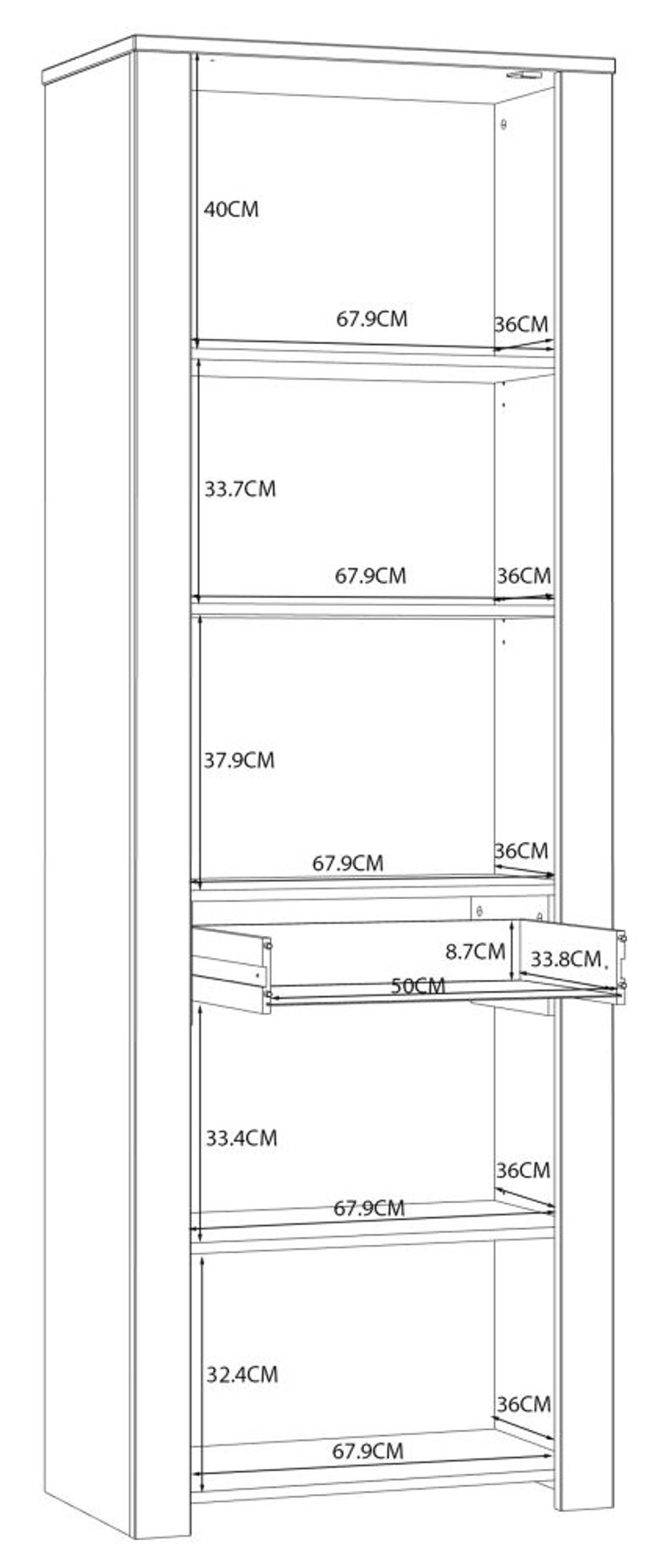 Bohol White Narrow Display Cabinet