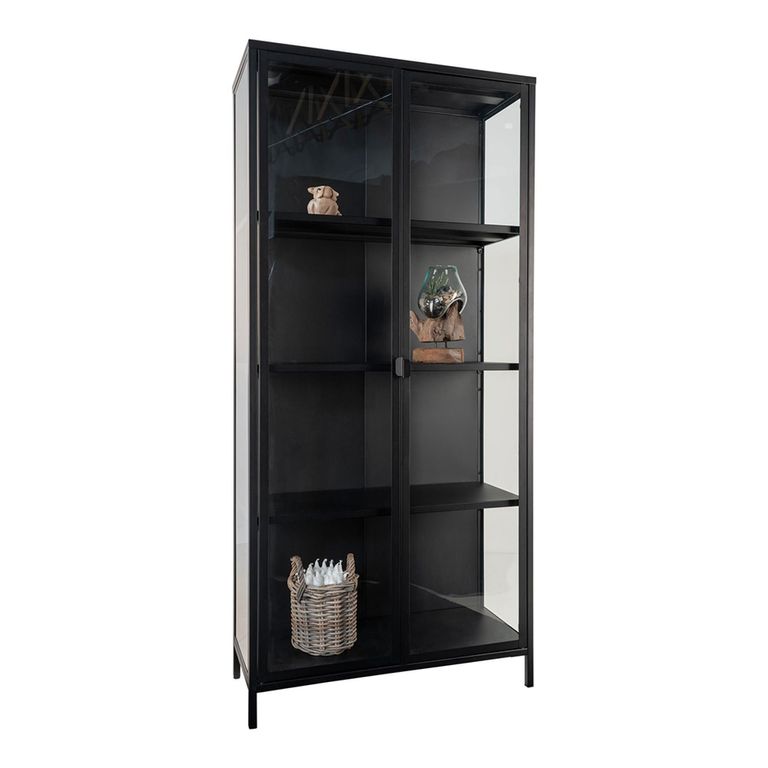 Brisbane Display Cabinet - 2 Door - Black Metal