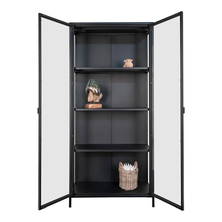 Brisbane Display Cabinet - 2 Door - Black Metal