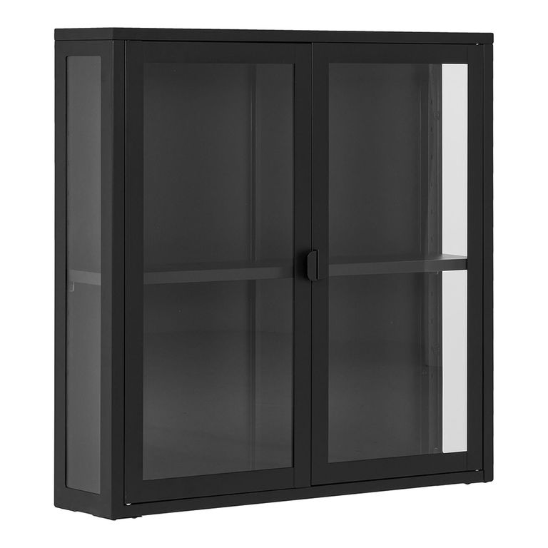 Brisbane Display Cabinet - 2 Door - Hanging - Black Metal