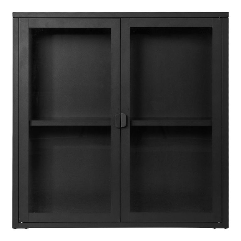 Brisbane Display Cabinet - 2 Door - Hanging - Black Metal