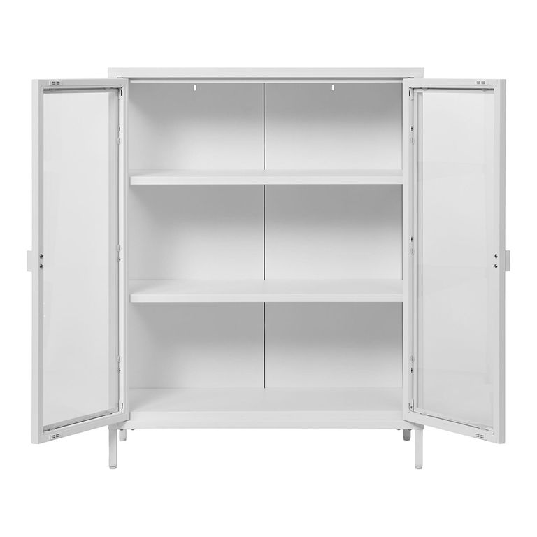 Brisbane Display Cabinet - 2 Door - Small - White Metal
