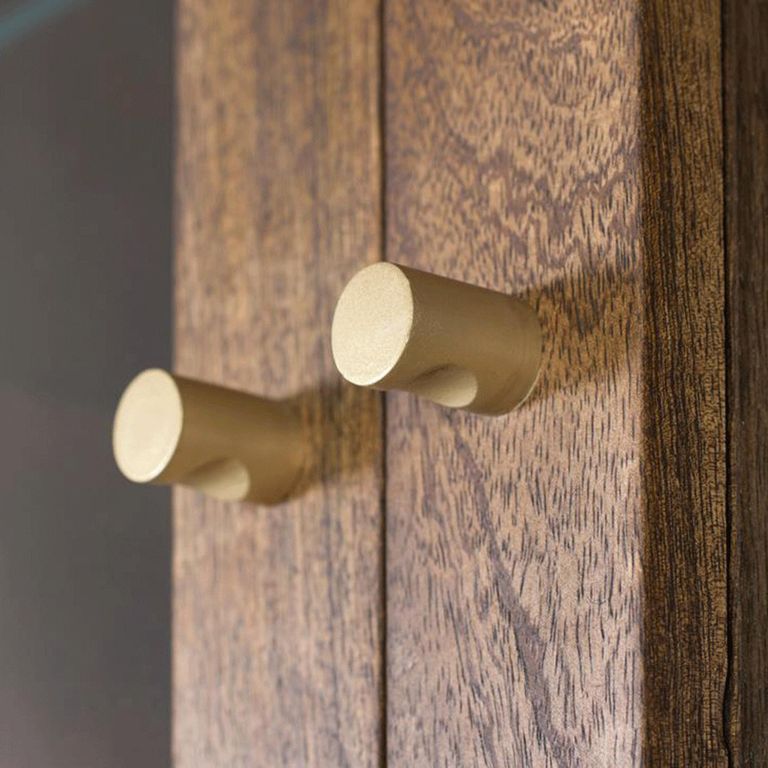 Caltan Display Cabinet - 4 Door - Walnut Mango Wood and Gold - Geometric