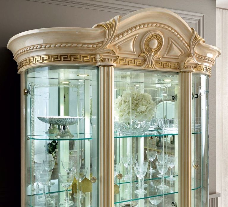 Aida Display Cabinet - 3 Door - Ivory