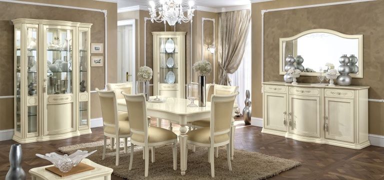 Torriani Vitrine - 3 Glass Door - Ivory