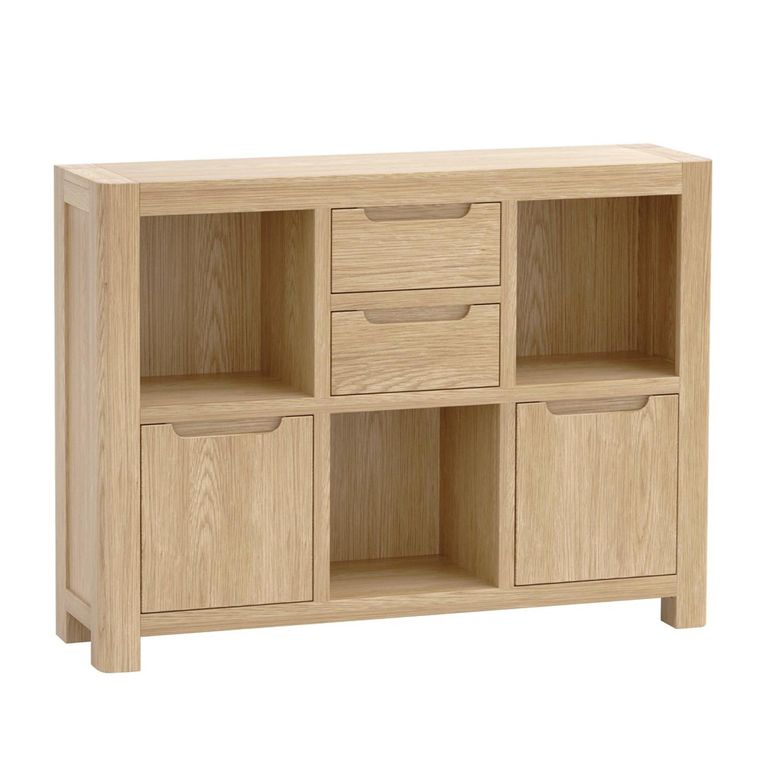 Carly Display Cabinet - 2 Door - Low - Oak