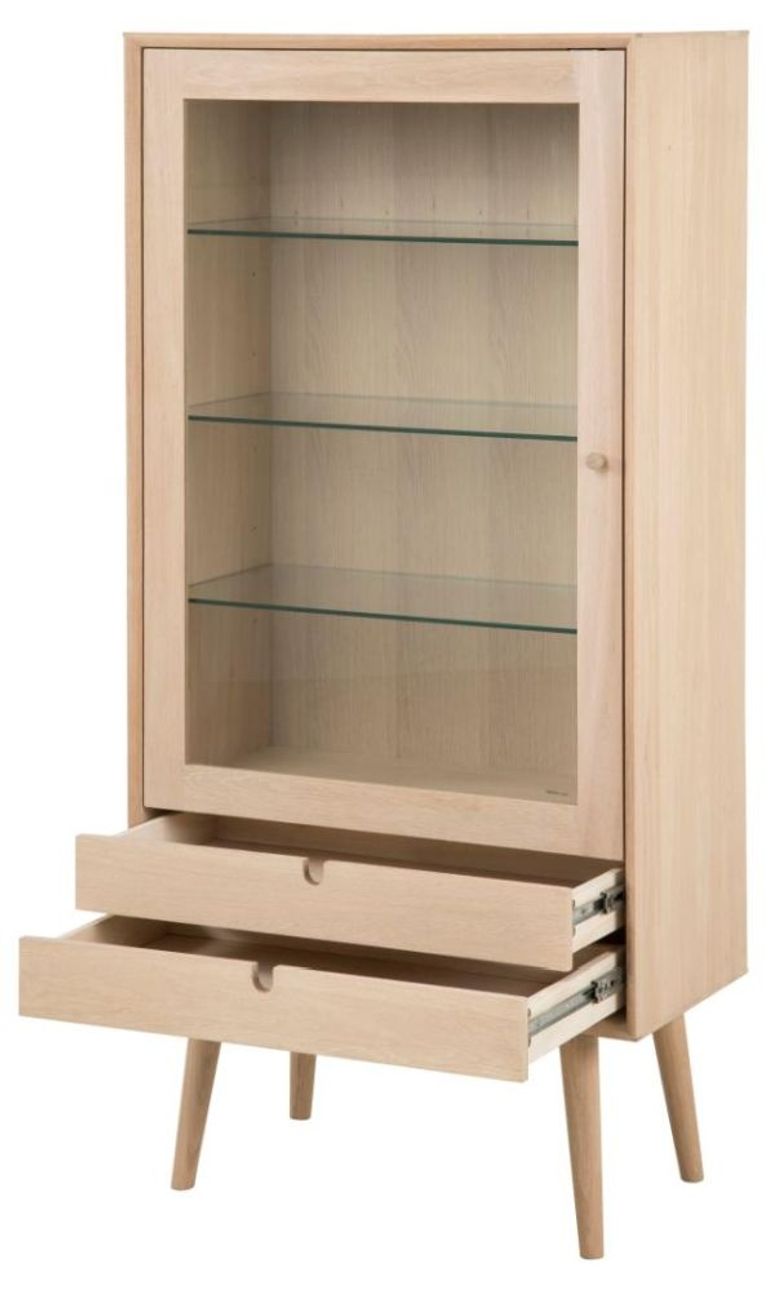 Century Display Cabinet - 1 Door - 2 Drawer - Oak