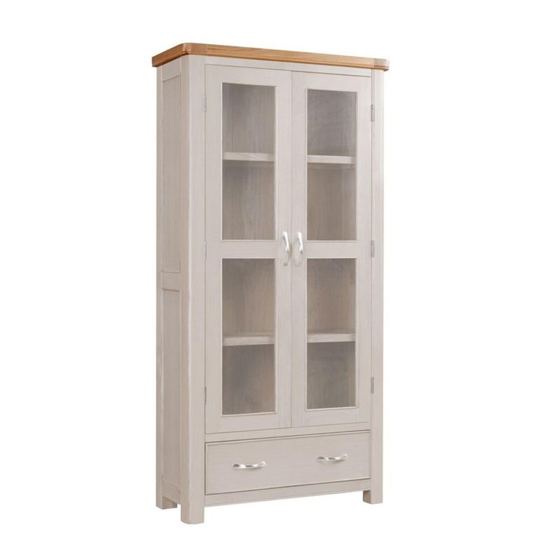 Clarion Display Cabinet - 2 Door - Oak and Grey