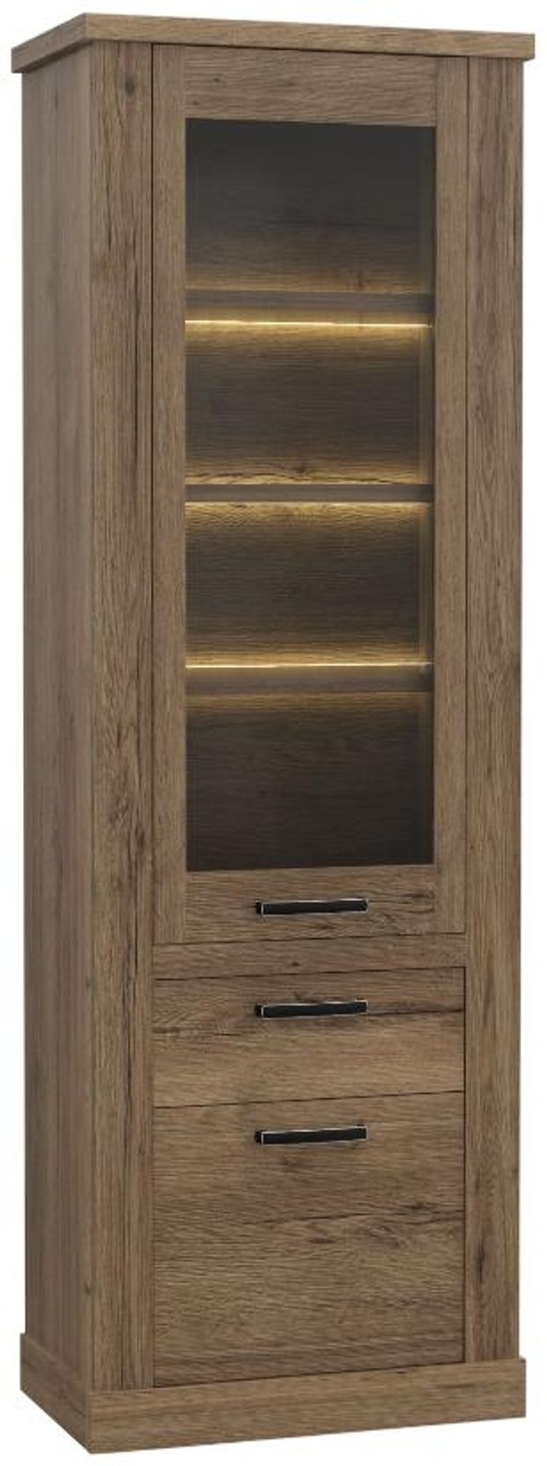 Corona Oak Effect Narrow Display Cabinet
