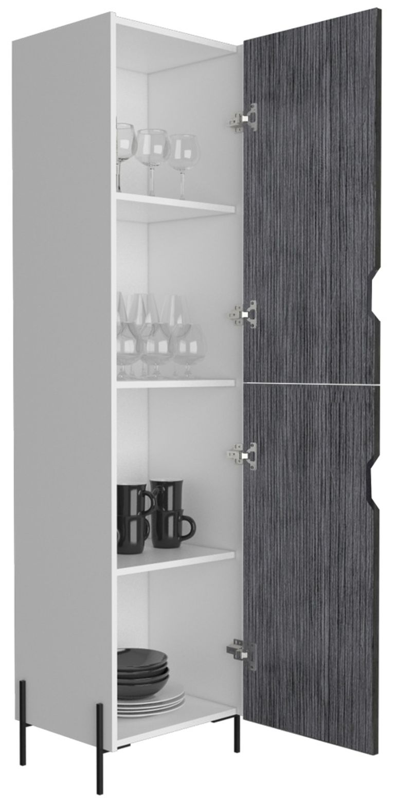 Dallas White and Grey Storage Cabinet
