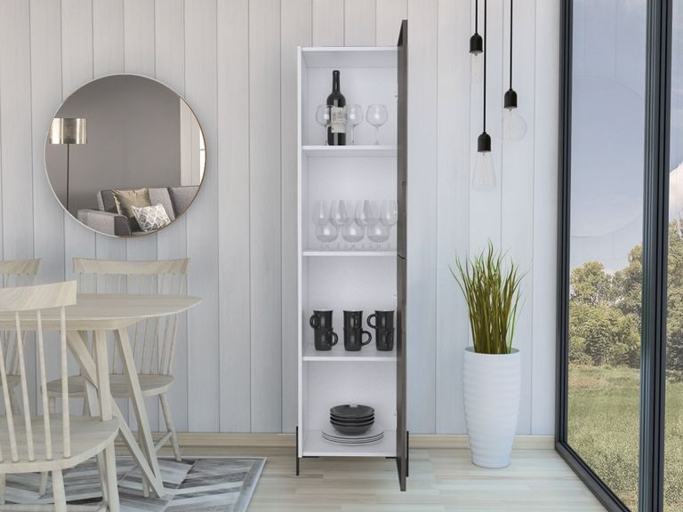 Dallas White and Grey Storage Cabinet