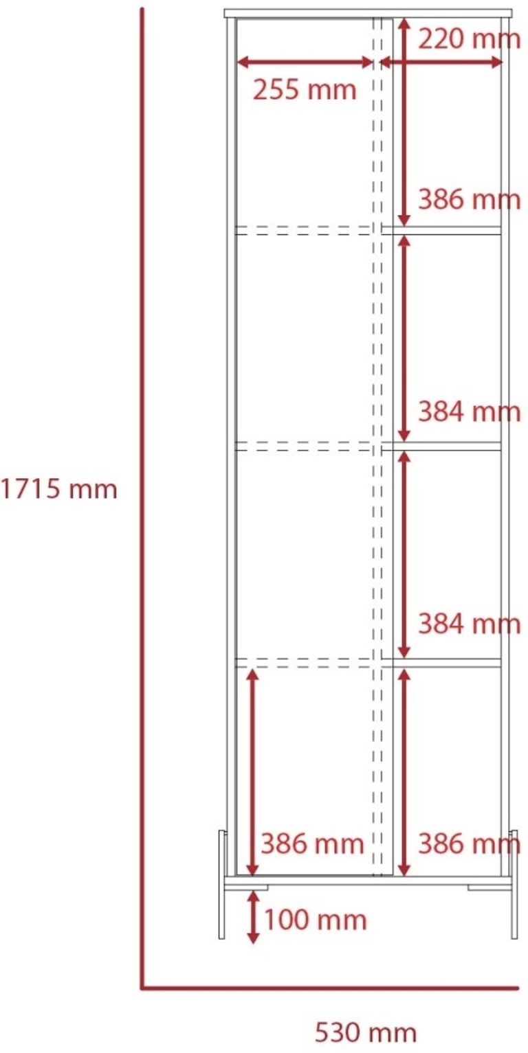 Dallas White and Grey Tall Display Cabinet