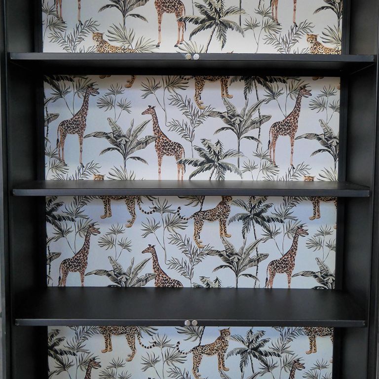 Display Cabinet - Black Metal and Glass - 2 Door