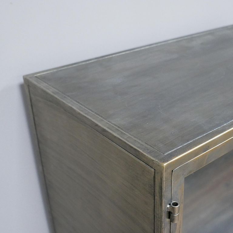 Display Cabinet - Brushed Gold Metal - 2 Door