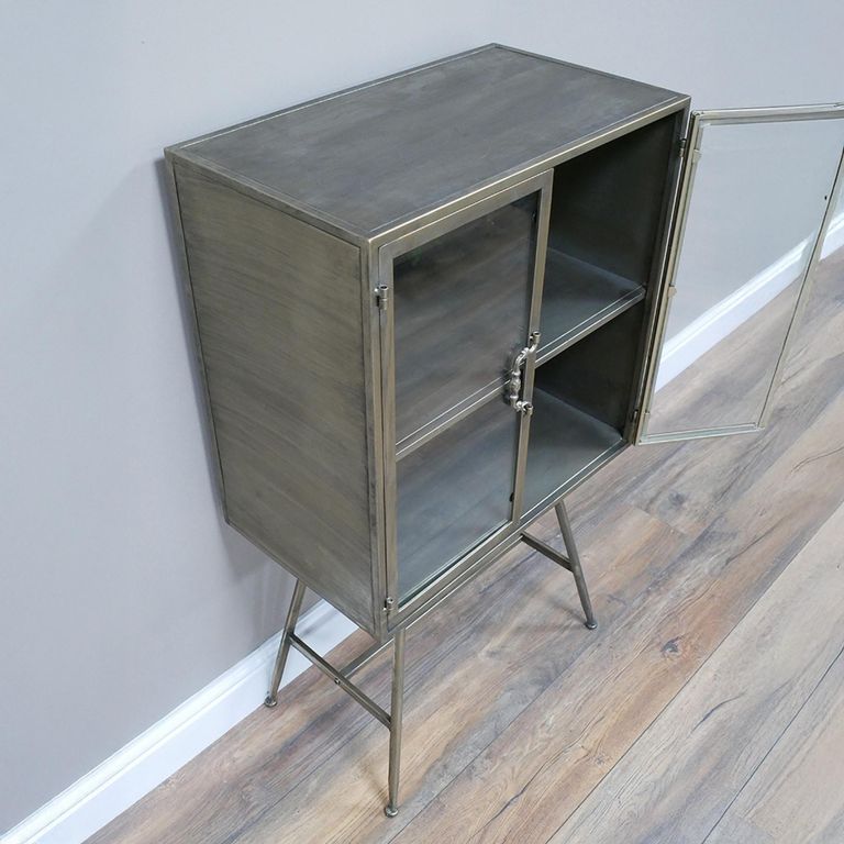 Display Cabinet - Brushed Gold Metal - 2 Door
